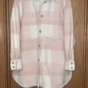 H&M Pink and White Plaid Jacket